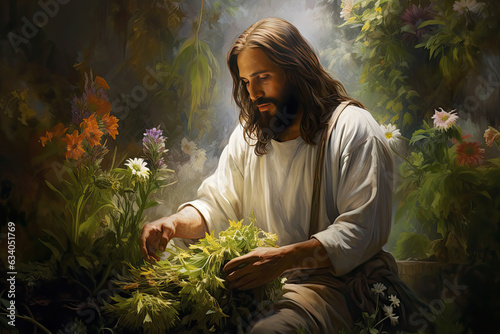 Jesus as a gardener, generative ai