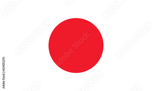 The flag of Japan. Standard color. Standard size. A rectangular flag. Icon design. Computer illustration. Digital illustration. Vector illustration.