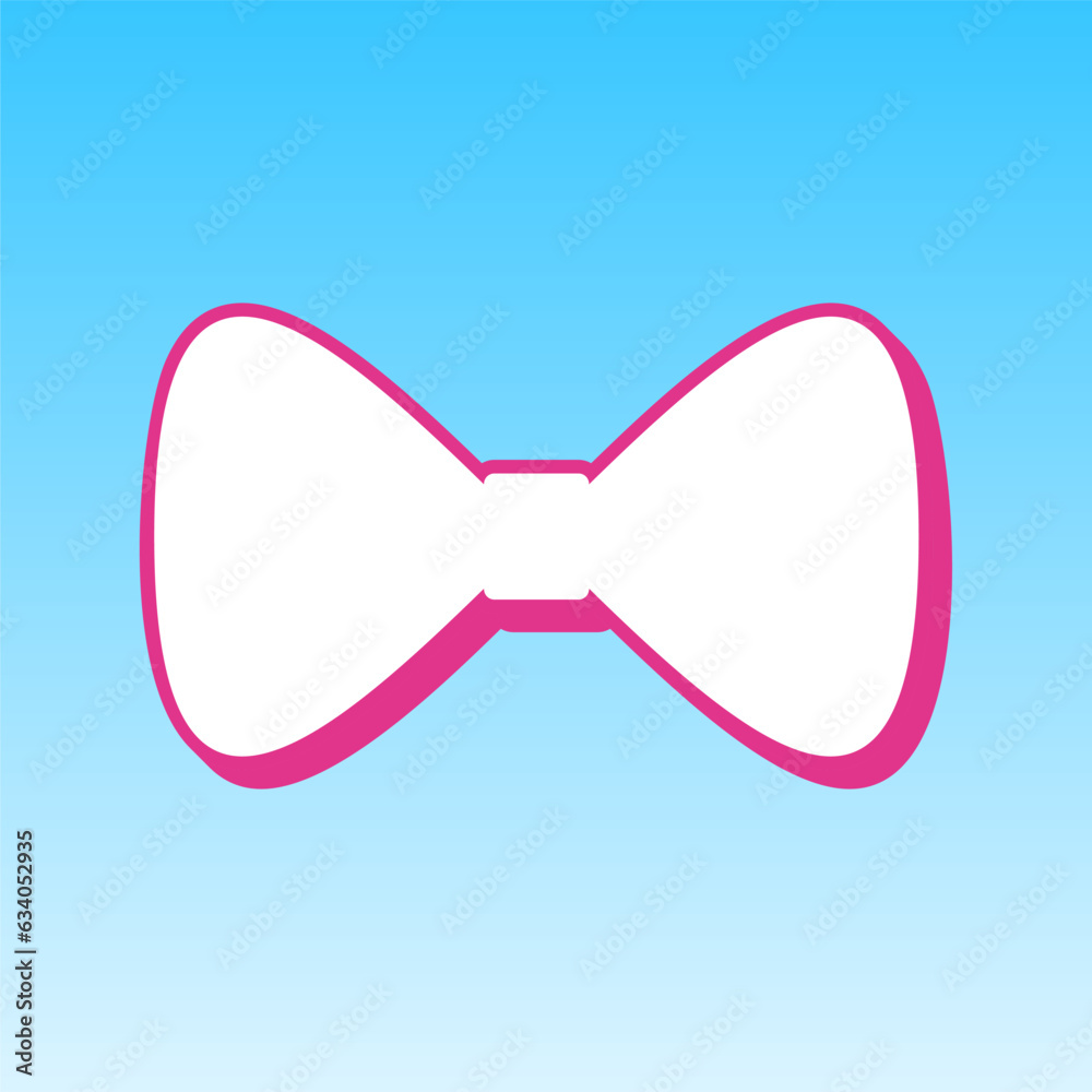 Bow Tie icon. Cerise pink with white Icon at picton blue background. Illustration. Bow Tie icon. Cerise pink with white Icon at picton blue background. Illustration.