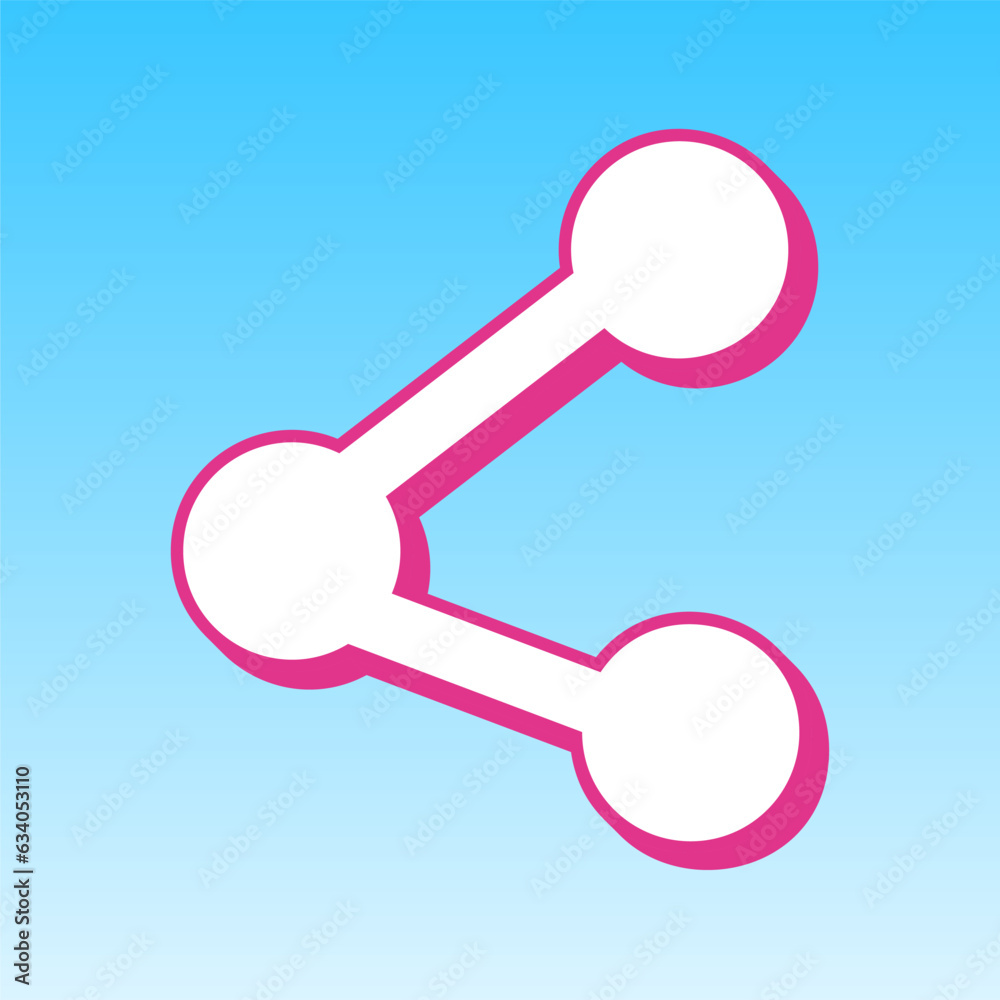 Share sign illustration. Cerise pink with white Icon at picton blue background. Illustration. Share sign illustration. Cerise pink with white Icon at picton blue background. Illustration.