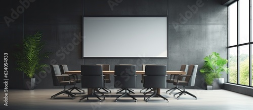 Empty billboard in meeting room