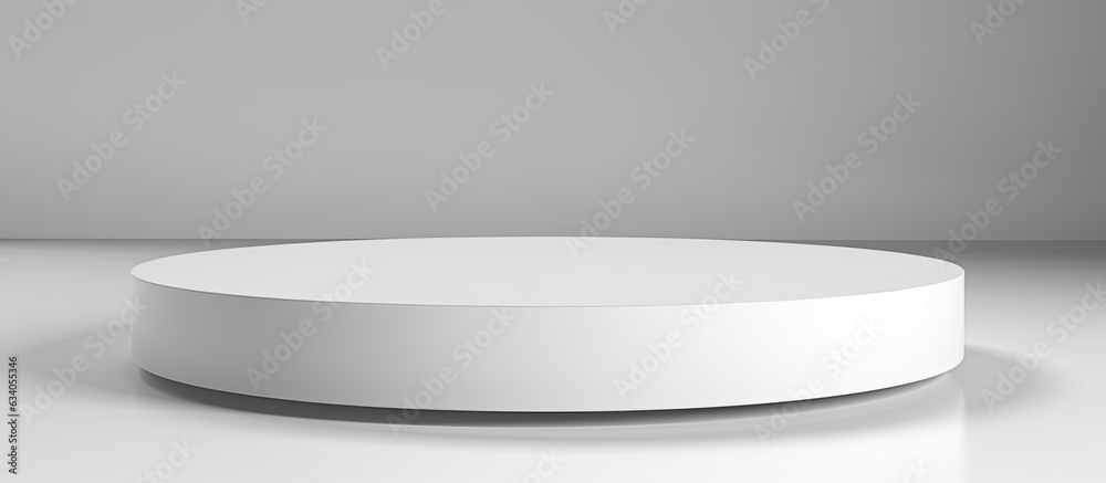 White podium for displaying products on a white background White podium for displaying products on a white background
