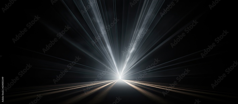 Close up view of a light ray on a black backdrop