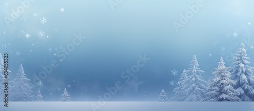 Snowflakes and fir tree branches on a wintry backdrop with space for design © HN Works