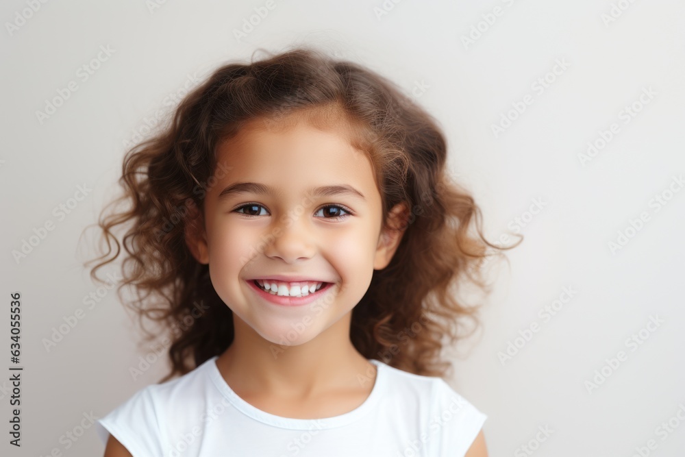 A smiling woman advertising oral hygiene products containing microparticles A smiling woman advertising oral hygiene products containing microparticles