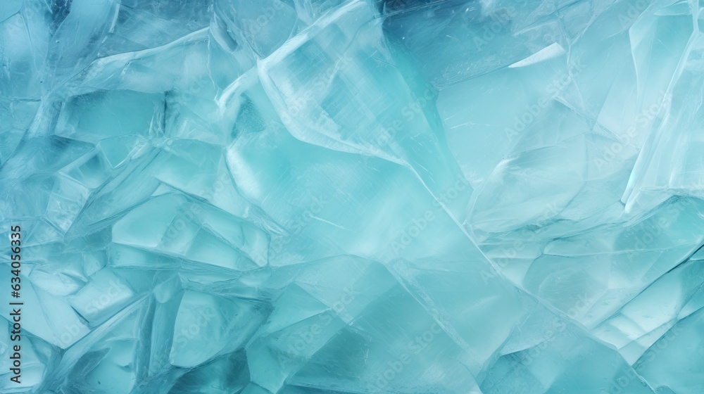Aquamarine frozen ice background.