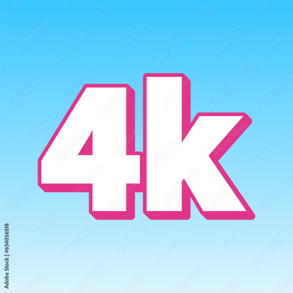 4K Ultra HD sign. Cerise pink with white Icon at picton blue background. Illustration. 4K Ultra HD sign. Cerise pink with white Icon at picton blue background. Illustration.