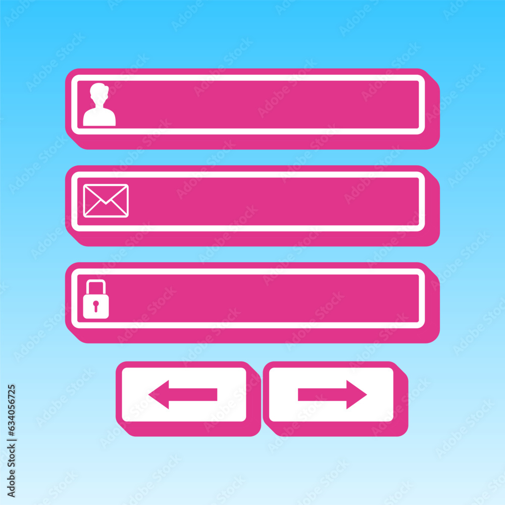Web browser window with login page sign. Cerise pink with white Icon at picton blue background. Illustration. Web browser window with login page sign. Cerise pink with white Icon at picton blue background. Illustration.