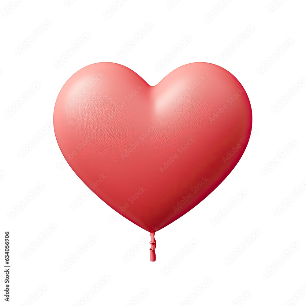 Red heart with love on transparent background