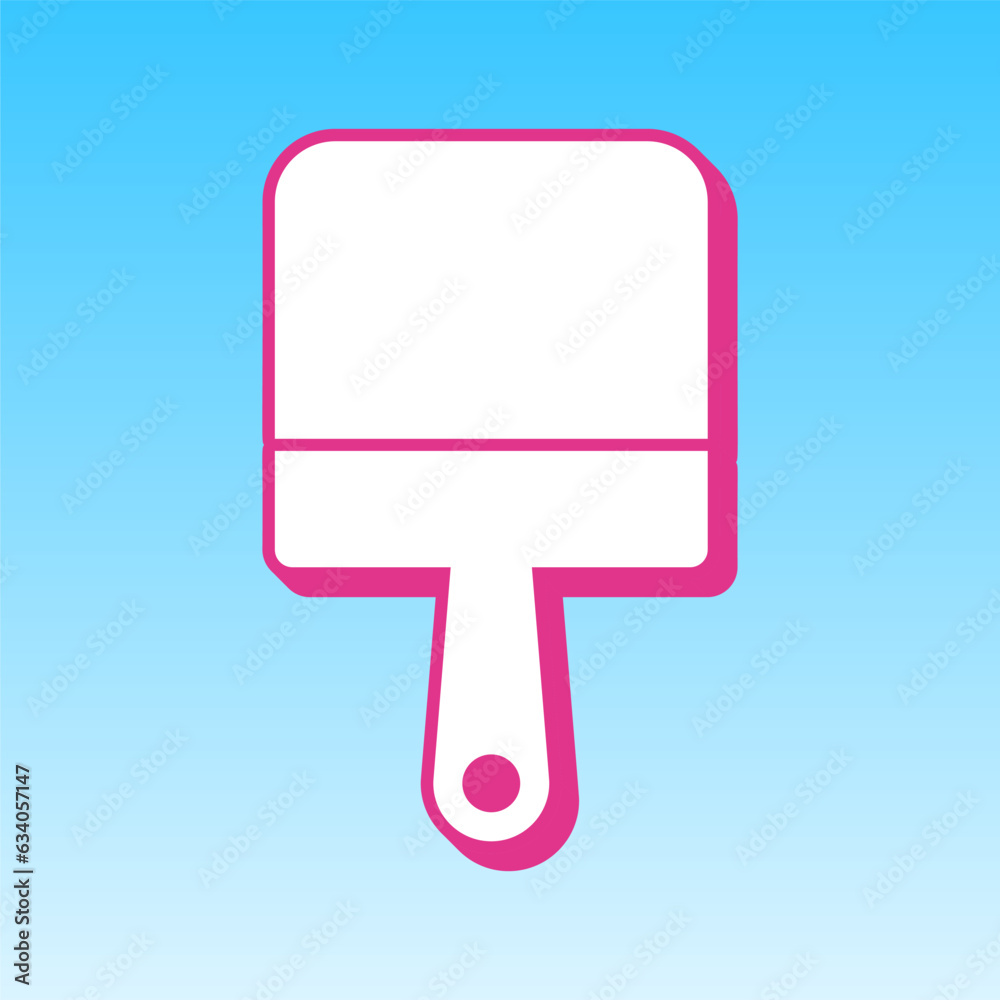 Putty knife sign. Cerise pink with white Icon at picton blue background. Illustration. Putty knife sign. Cerise pink with white Icon at picton blue background. Illustration.