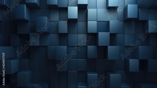 Navy blue Cubes Wall Background