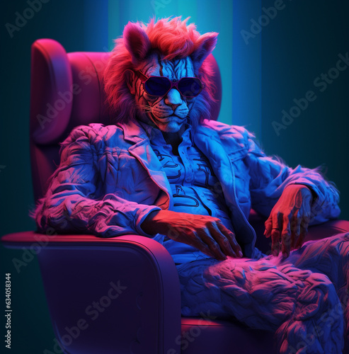 A person in blue sitting in a chair, boss day images