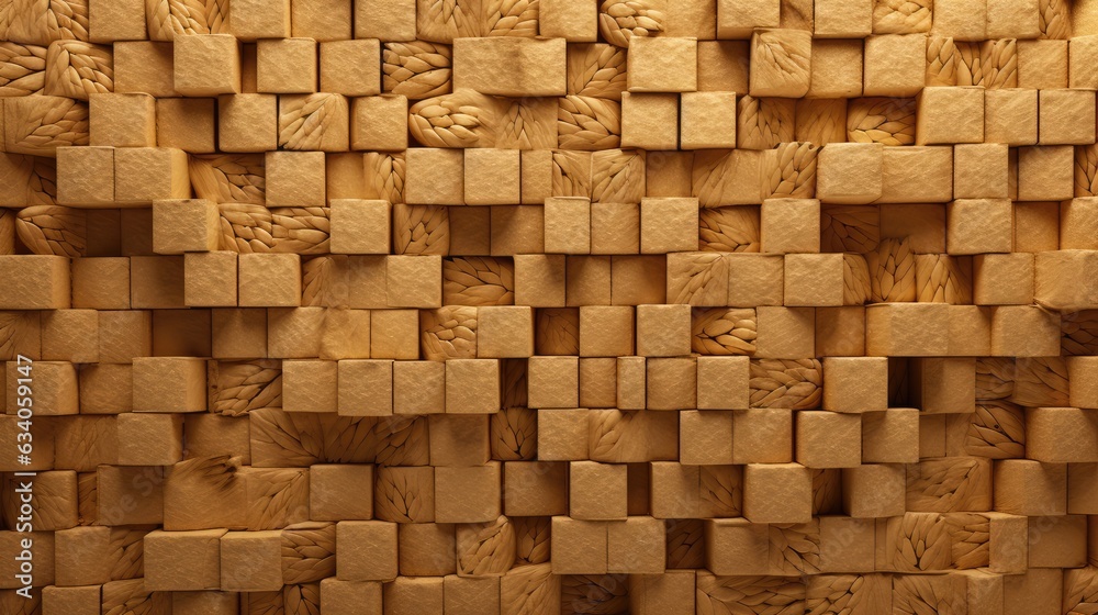 Wheat Cubes Wall Background