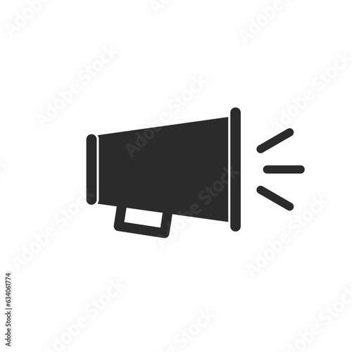 megaphone icon in flat style, speaker vector illustration, loudspeaker, broadcast, shout, speech.