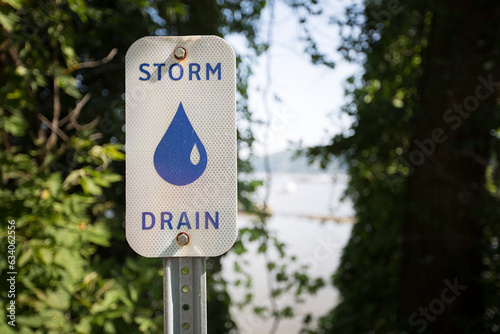 Storm drain sign at Charles Point Park