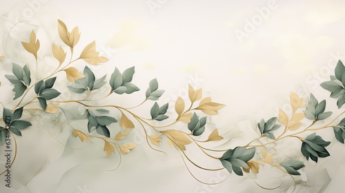 illustration flora tree branch in minimal style, Generative Ai