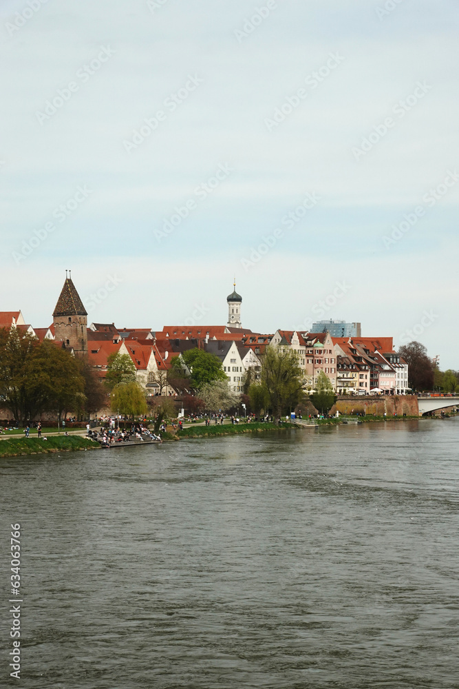 The riverside of the Danube river in Ulm, Germany	