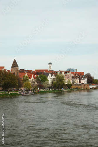 The riverside of the Danube river in Ulm, Germany 