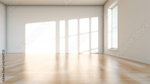 empty room with a window on a bright sunny day. Generative Ai. 