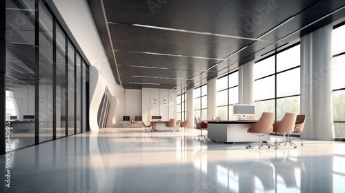 Sleek and modern open-space office.