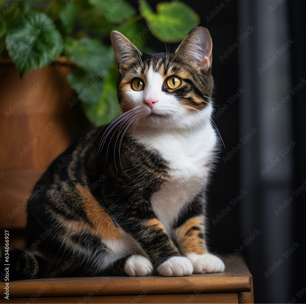 black and white cat, Cat mix Black and white