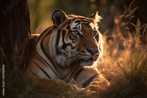 Portrait, Indochinese tiger, Corbett's tiger, Panthera tigris corbetti