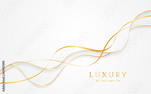 White background with elegant golden lines, use for template or cover. Elegant premium white background. vector illustration
