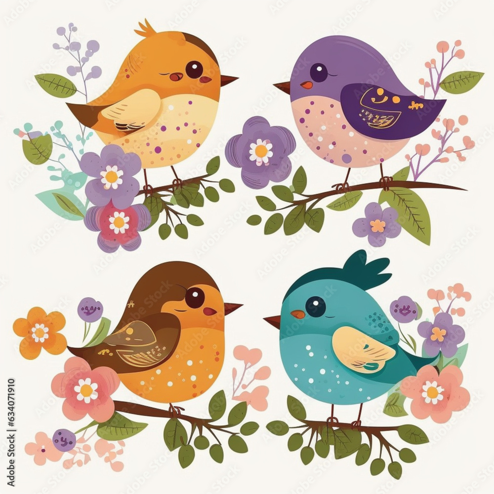 birds and flowers, Generative AI birds and flowers, Generative AI
