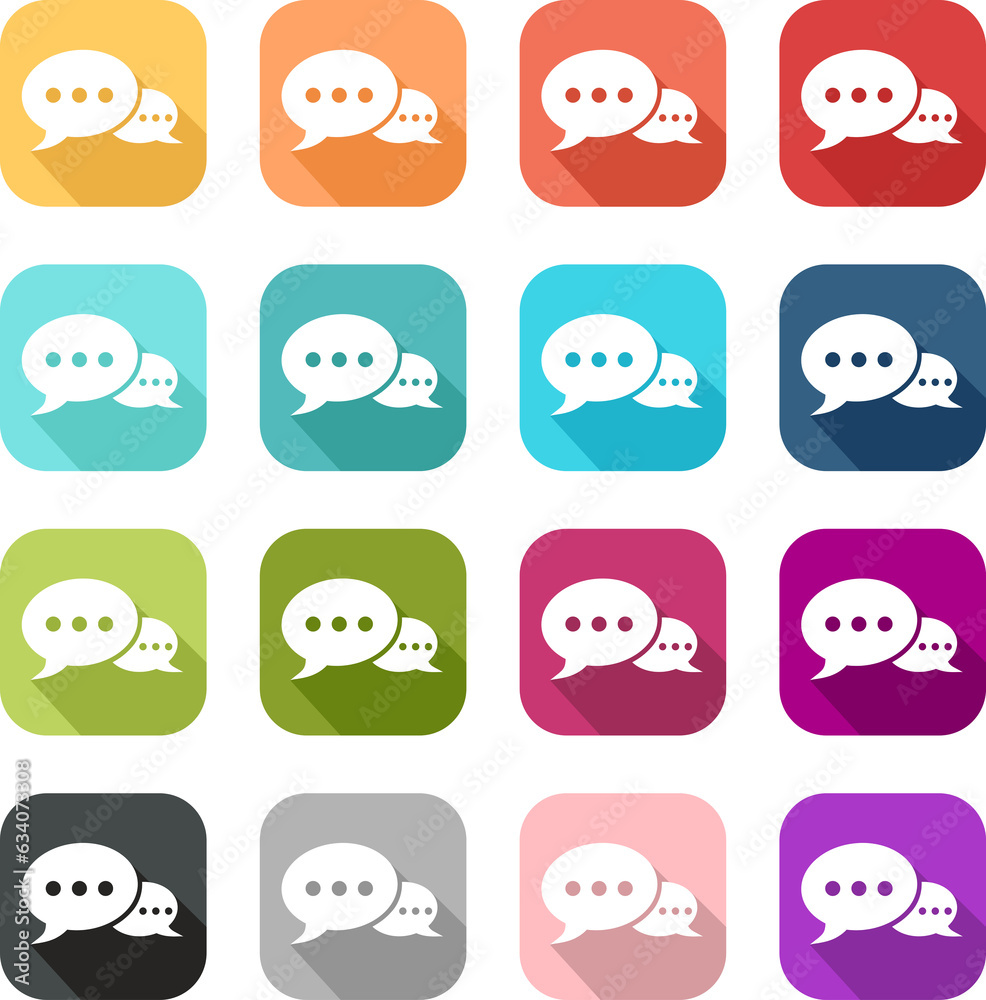 Group of coloured dialogue icons, on PNG files Group of coloured dialogue icons, on PNG files