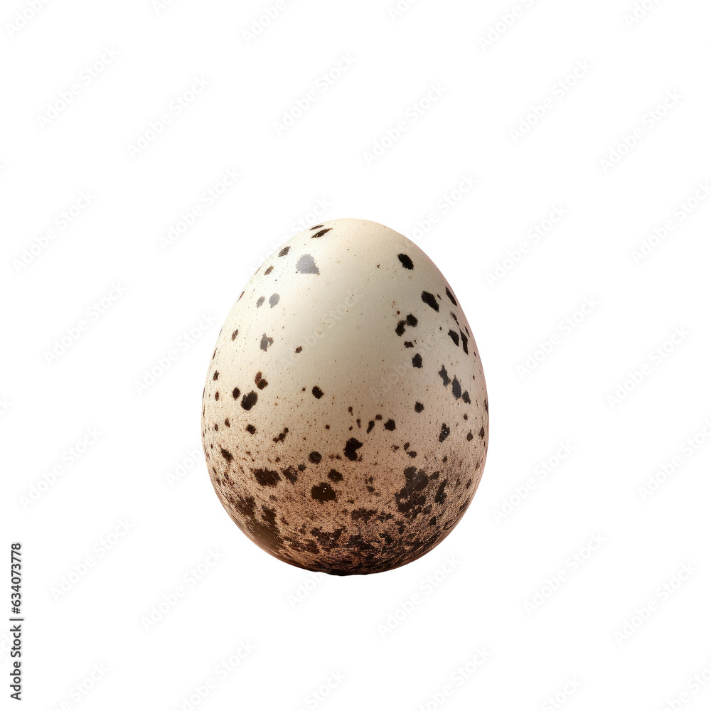 A quail egg under a closeup isolated on transparent background A quail egg under a closeup isolated on transparent background