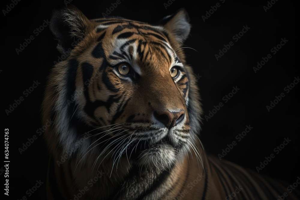 Female bengal tiger in the dark