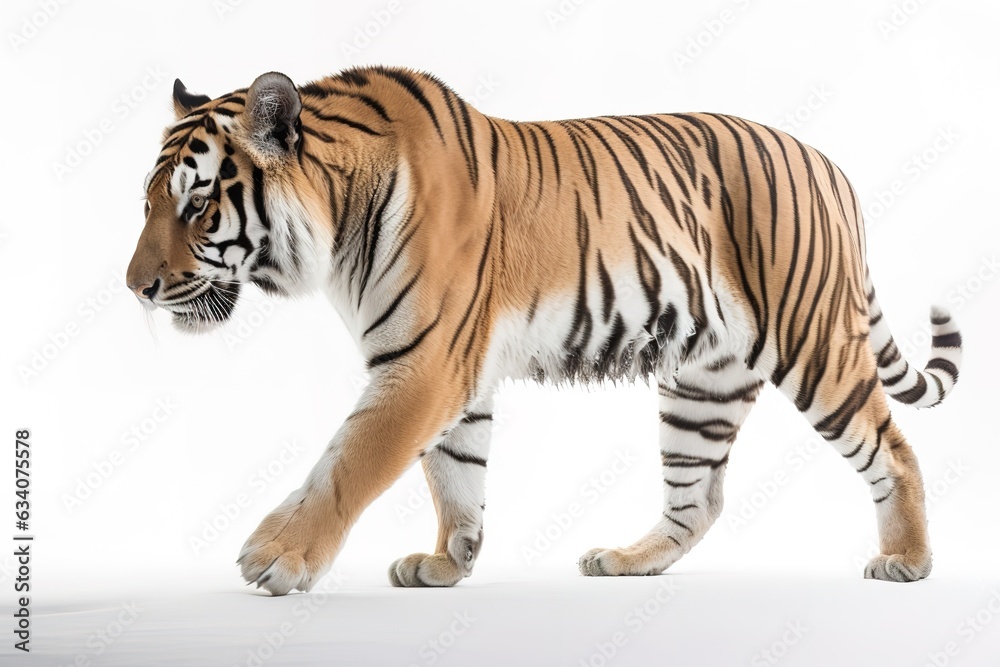 Photo siberian tiger isolated on white