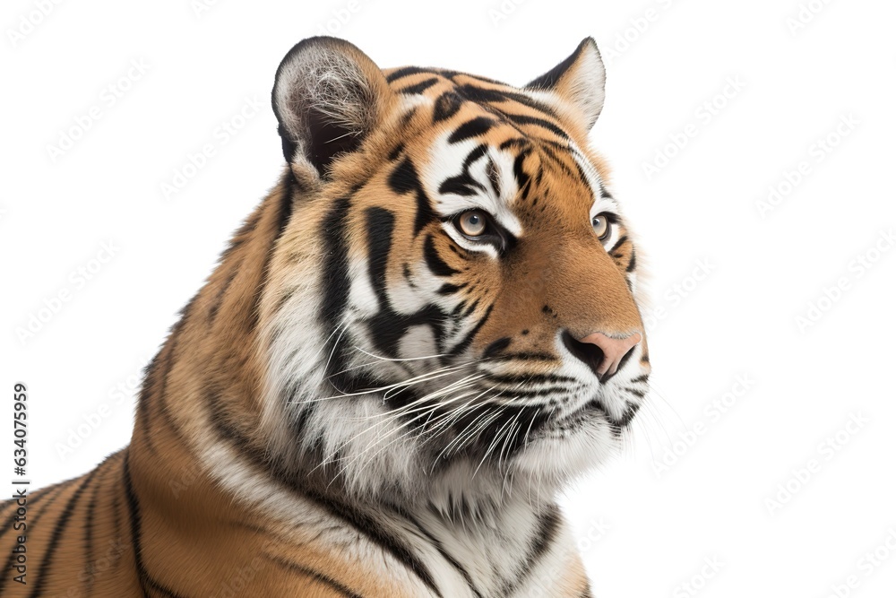 Photo tiger white background isolate full body