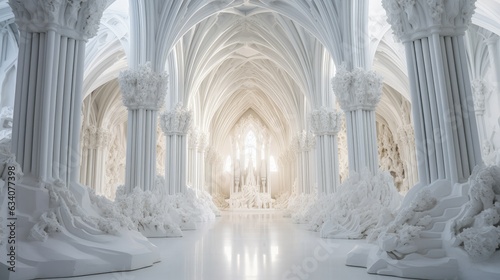 carved white rock cathedral interior photo