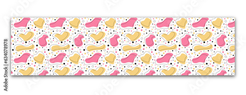 Web banner with pink and yellow pattern. Abstract background for banner. Vector illustration 