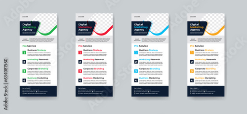 Modern creative corporate business dl flyer or rack card layout concept background flyer brochure cover template for grow up your business to the next level