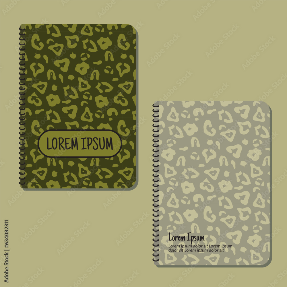 Cover page templates. Leopard skin design pattern layouts. Applicable for notebooks and journals, planners, brochures, books, catalogs etc. Repeat patterns and masks used, able to resize. Cover page templates. Leopard skin design pattern layouts. Applicable for notebooks and journals, planners, brochures, books, catalogs etc. Repeat patterns and masks used, able to resize.