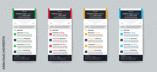 Modern creative corporate business dl flyer or rack card layout concept background flyer brochure cover template for grow up your business to the next level