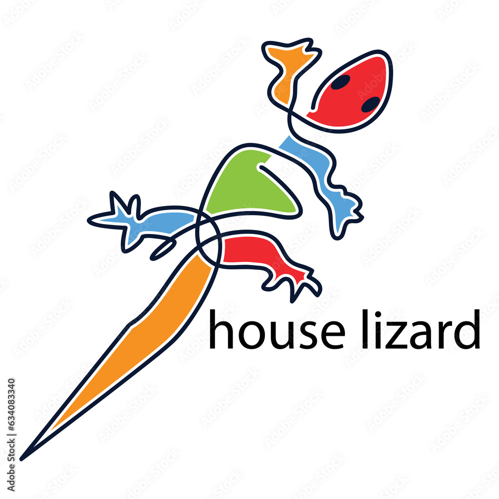 Obraz premium Lizard colorful logo vector. Animal icon illustration isolated on white background.