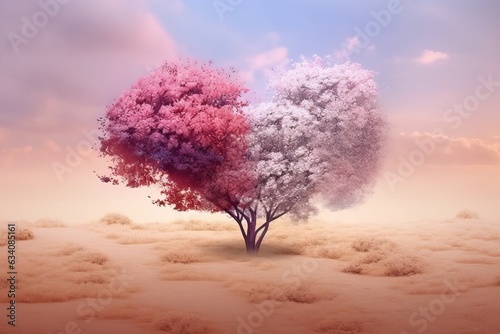 Love Concept - Blooming Trees Heart