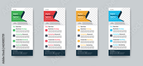 Modern creative corporate business dl flyer or rack card layout concept background flyer brochure cover template for grow up your business to the next level