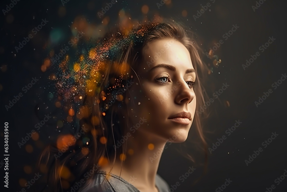 - portrait of a young woman , generative ai - portrait of a young woman , generative ai