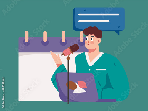 Virtual characters social communication concept business flat vector hand drawn illustration
