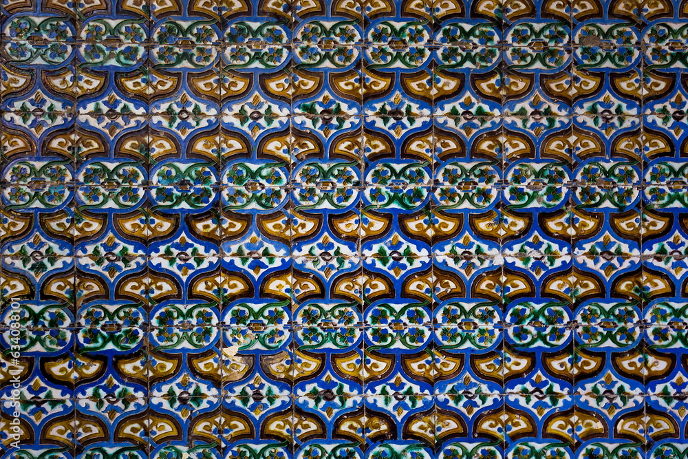 Ceramic azulejos in Casa de Pilatos, Seville, Andalusia, spain