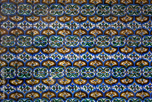 Ceramic azulejos in Casa de Pilatos  Seville  Andalusia  spain