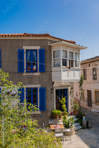 Colorful Houses with Bay Window in Alacati  Izmir