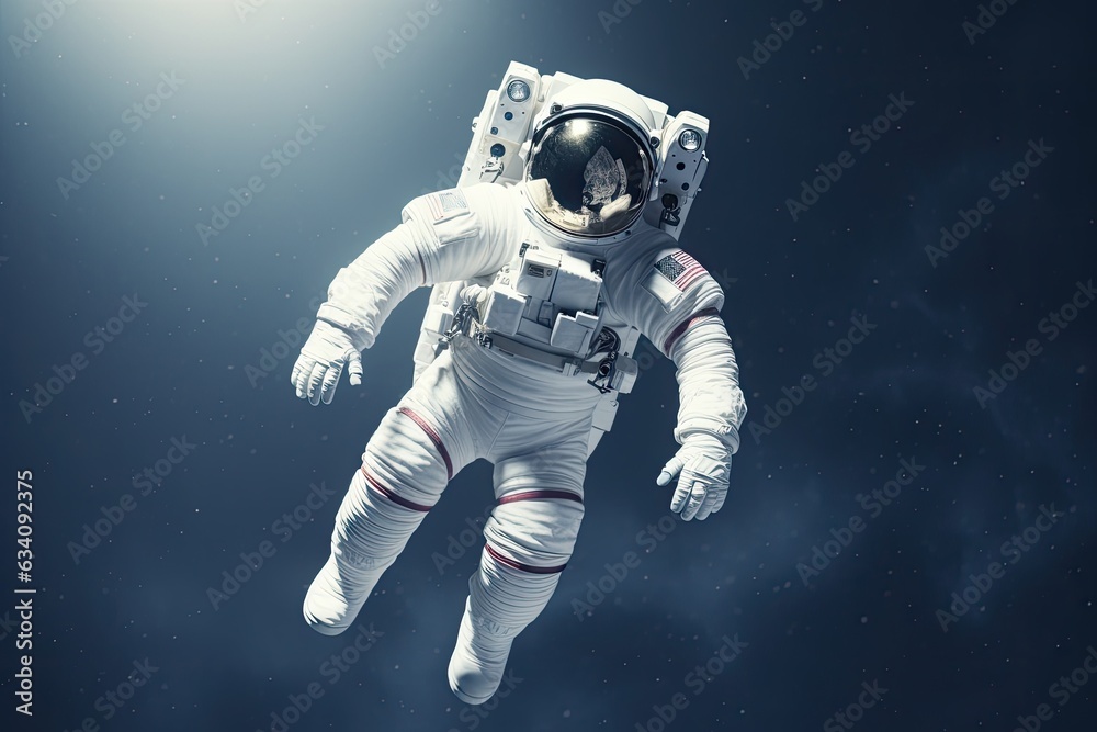 A lone astronaut floating in the vast emptiness of space. Generative AI