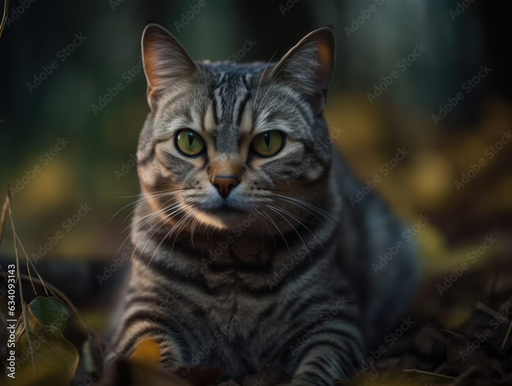 American shorthair Сat portrait close up created with Generative AI technology American shorthair Сat portrait close up created with Generative AI technology