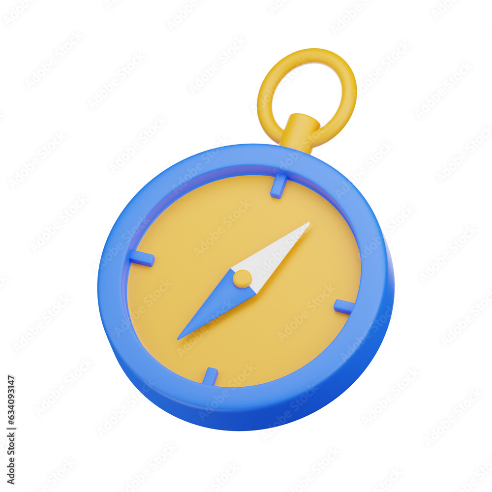 3d render illustration of compass isolated on white. Travel icon summer vacation concept 3d render illustration of compass isolated on white. Travel icon summer vacation concept