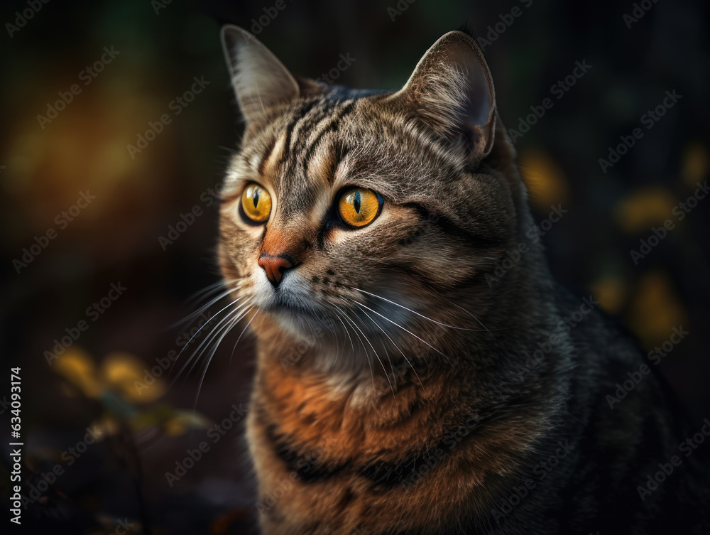 American wirehair Сat portrait close up created with Generative AI technology